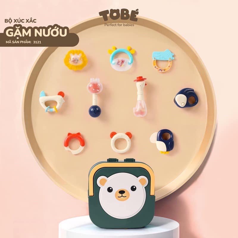 Bộ đồ chơi xúc xắc gặm nướu 10 chi tiết ToBé siêu tiện dụng và an toàn cho bé