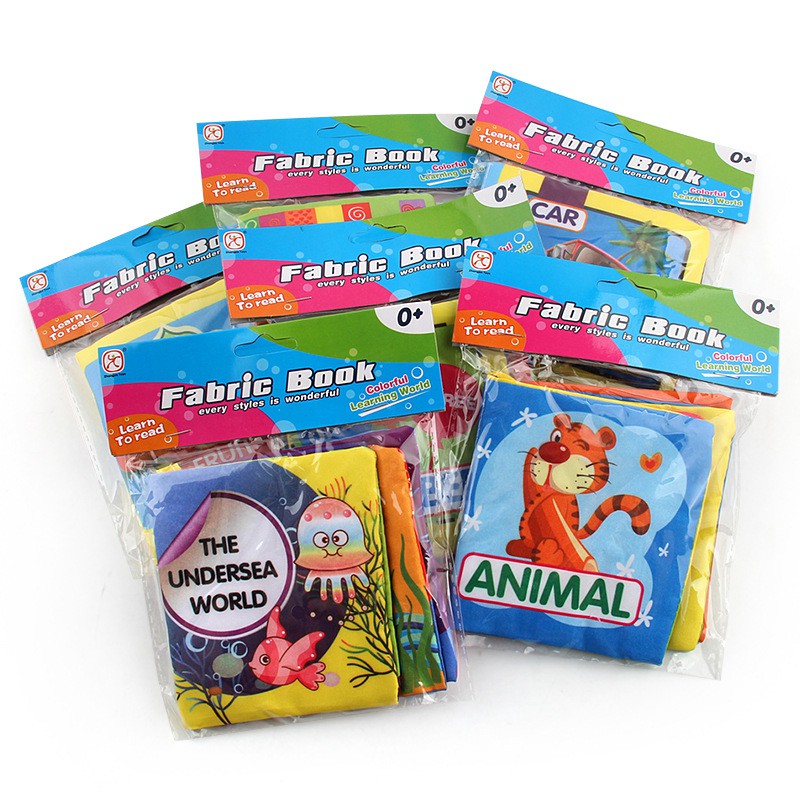 Sách vải mềm Zhan Qi Toys in hình thú và chữ số tiếng Anh giúp bé học tập không độc hại