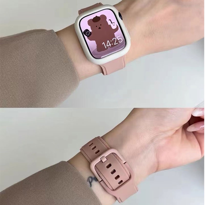 Dây Silicone Thay Thế Cho ĐồNg Hồ Apple 45mm 41mm44mm 40mm 42mm 38mm iWatch series 7 6 se 5 4 3 2