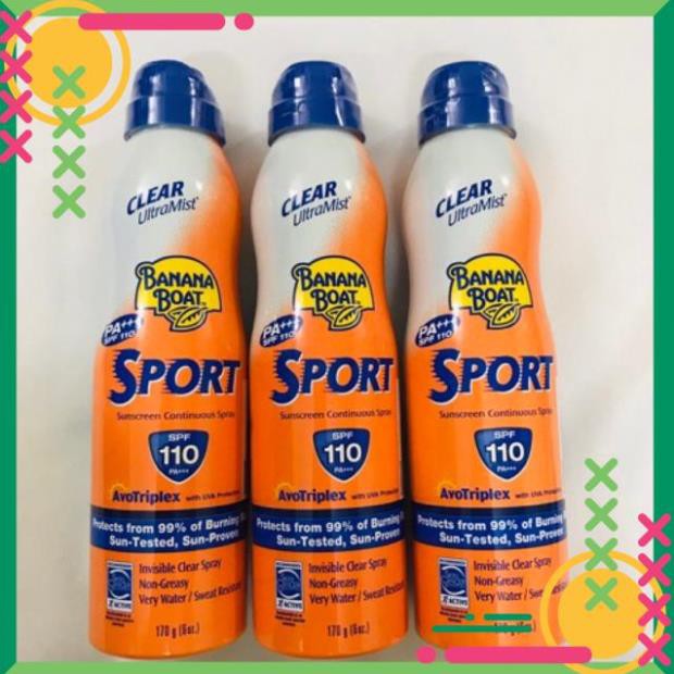 Bình xịt chống nắng Banana Boat Sport thể thao SPF110 170g