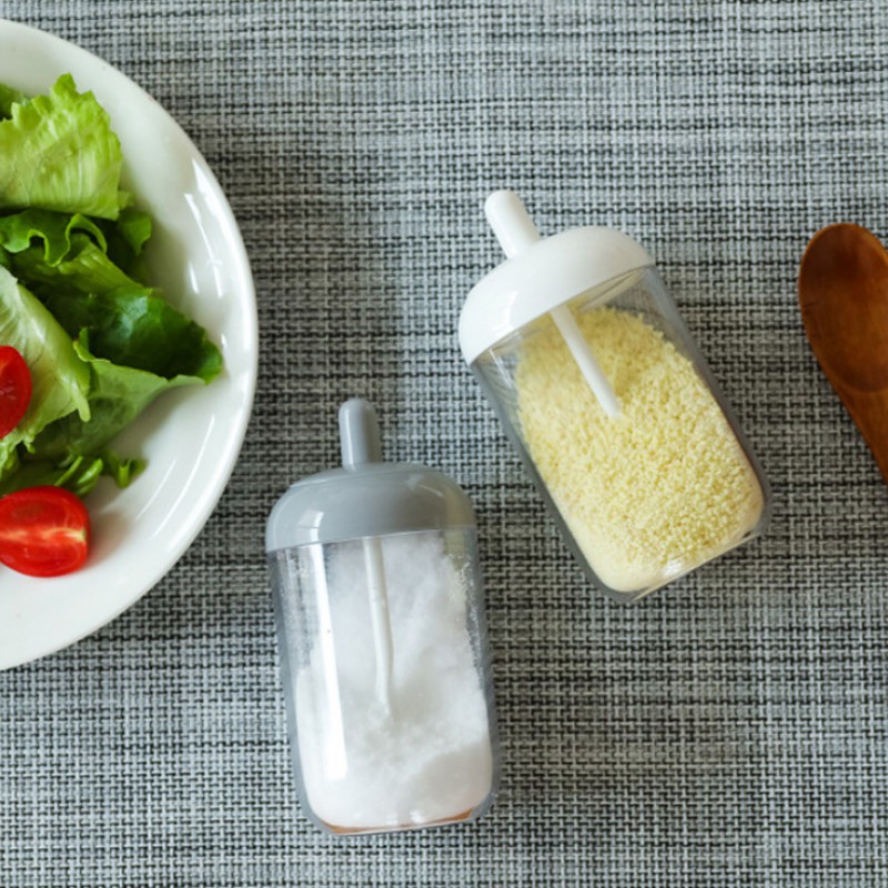 Lọ gia vị, hũ đựng gia vị có kèm thìa tiện lợi, phong cách Nhật nhỏ gọn cho nhà bếp ngăn nắp | BigBuy360 - bigbuy360.vn