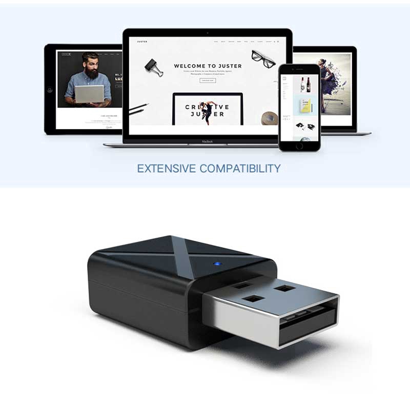 2 In 1 Mini Bluetooth 5.0 Transmitter Receiver Wireless Stereo Audio Adapter