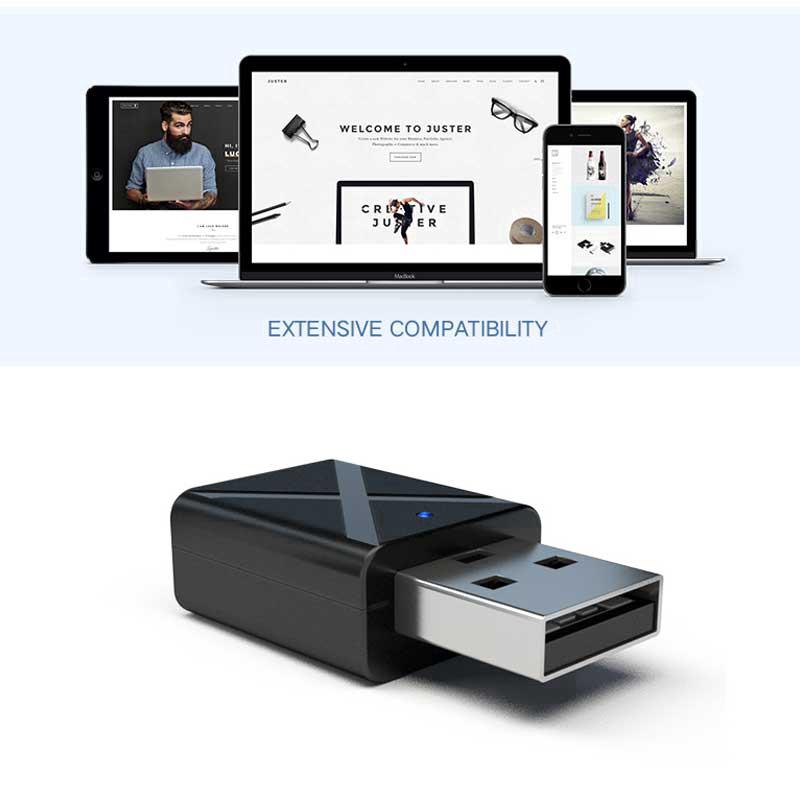 2 In 1 Mini Bluetooth 5.0 Transmitter Receiver Wireless Stereo Audio Adapter