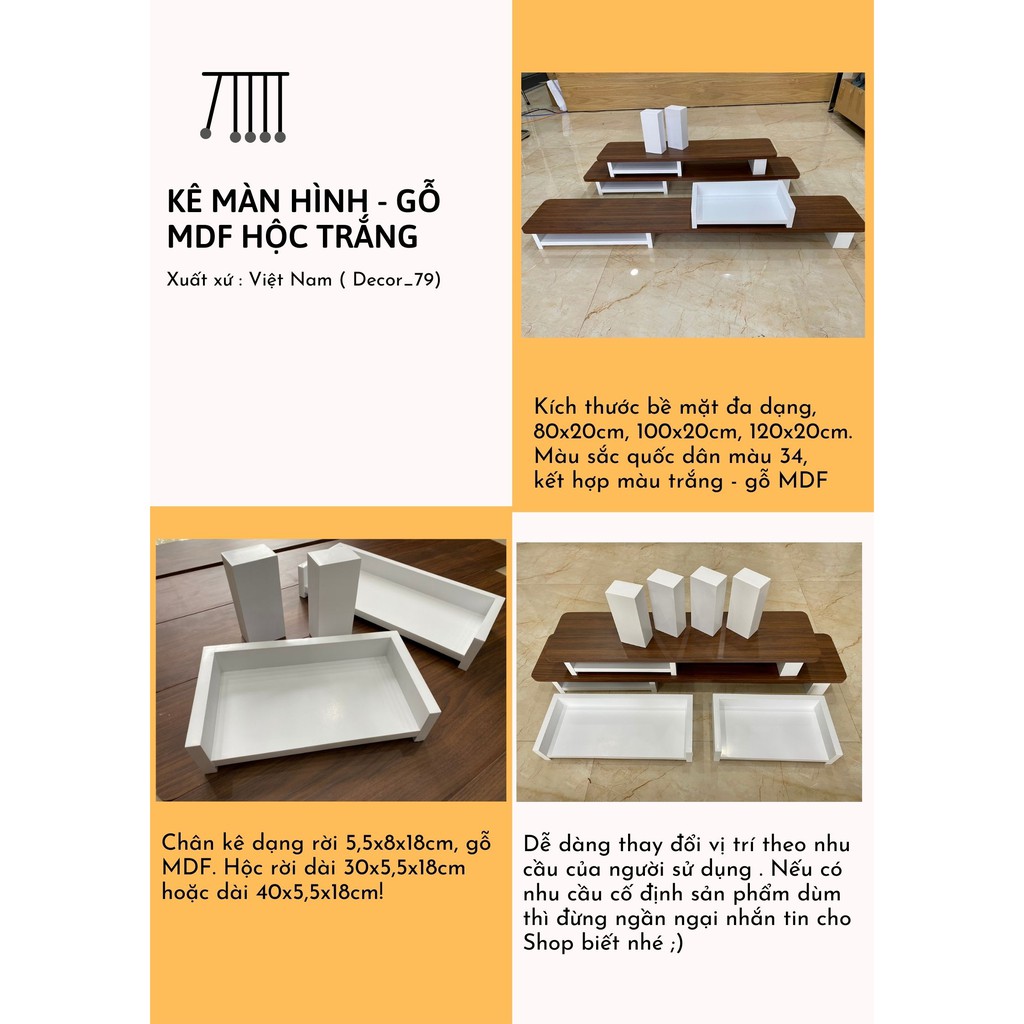 Kê Màn Hình Gỗ MDF - Decor | BigBuy360 - bigbuy360.vn