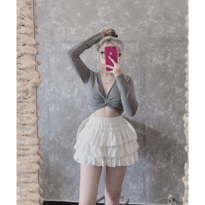 Chân Váy Kiểu Tầng Bèo Gân Siêu Đẹp - Hình Thật Sp