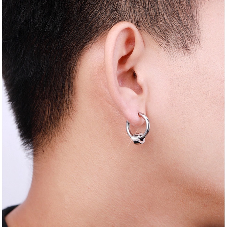 Bông Tai Nam Titan Không Rỉ Khoen Tròn TT 4117 - 1 Cặp