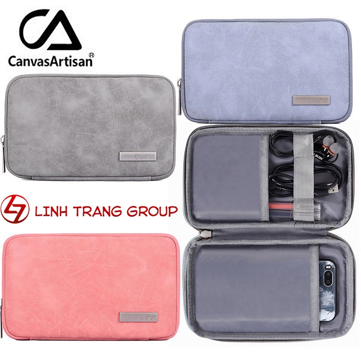Túi đựng phụ kiện CanvasAtisan chất liệu PU đựng sạc dự phòng, điện thoại, chuột, cáp, tai nghe - Oz97