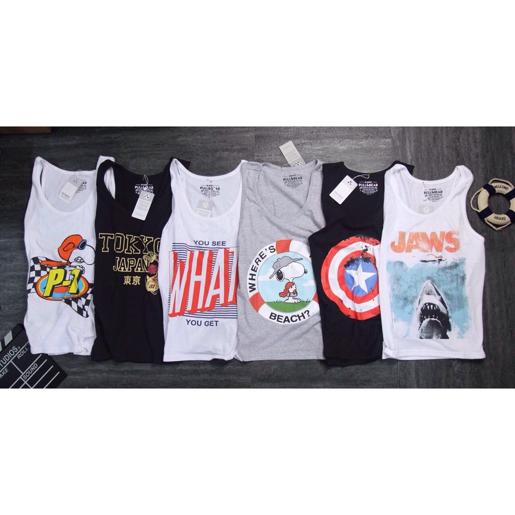 Áo ba lỗ nam tanktop Pull & Bear