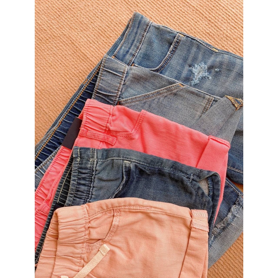 7-18kg Quần Short Jean Bé Gái GP - Xanh Hoa Cầu Vồng