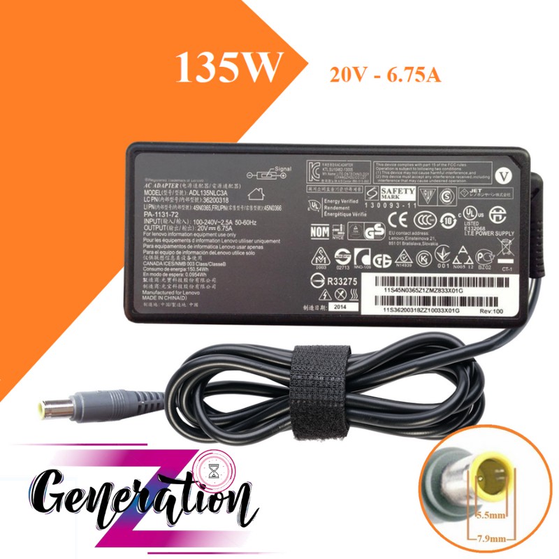 BỘ SẠC LAPTOP LENOVO 20V - 6.75A - ADAPTER LENOVO 20V - 6.75A