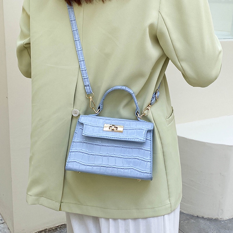 IELGY Túi Đeo Chéo Dáng Vuông Nhỏ Màu Trơn Thời Trang Cho Nữ