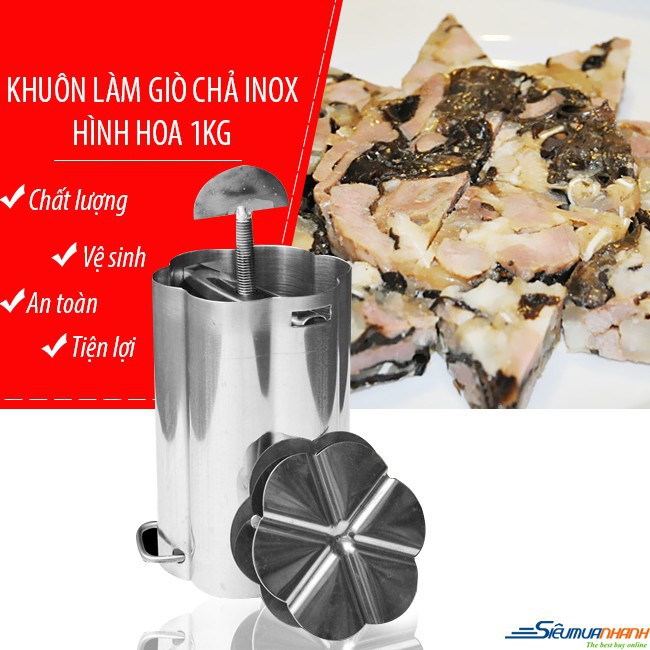 GIÁ HẤP DẪN Bộ Khuôn làm giò inox cao cấp loại xin chất lượng cao bền đẹp(1kg-2kg) (Lucie Store)