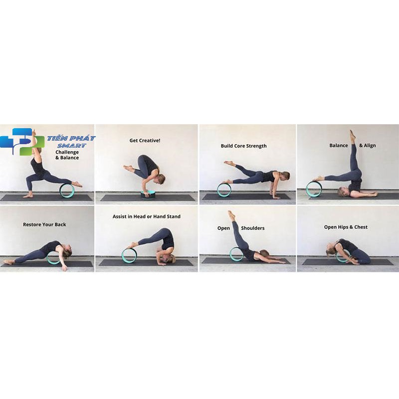 vòng yoga cao cấp tím xanh 33cm( tặng sách hướng dẫn)