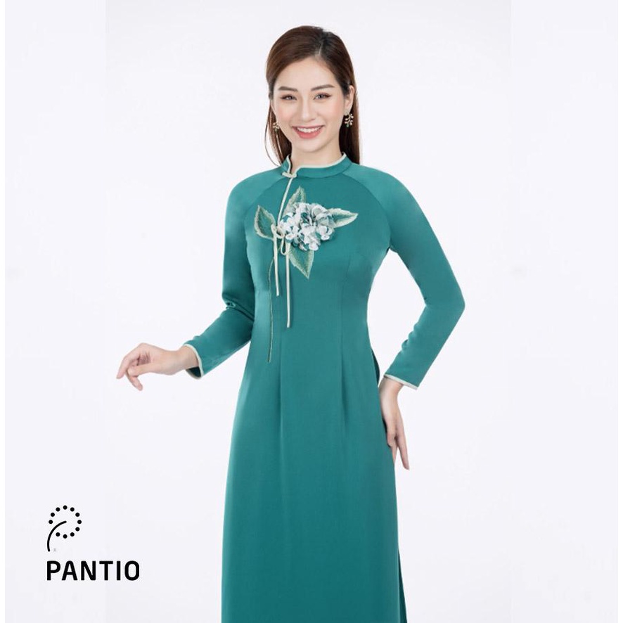 BDA50050 - Áo dài hoa dáng dài vải lụa - PANTIO