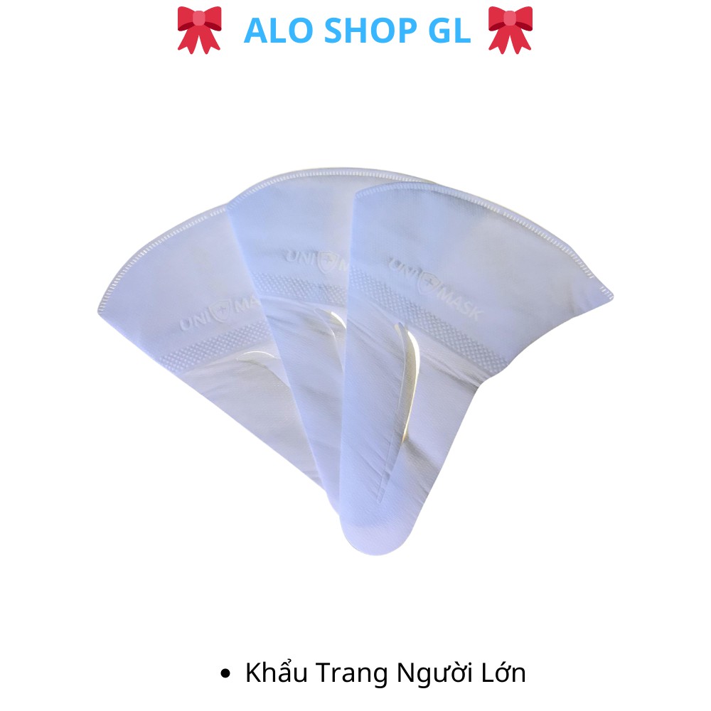 Khẩu Trang 3D UNI MASK Chính Hãng Khẩu Trang Y Tế, Kháng Khuẩn, Công Nghệ Nhật Bản, Hộp 50 Chiếc, Màu Trắng