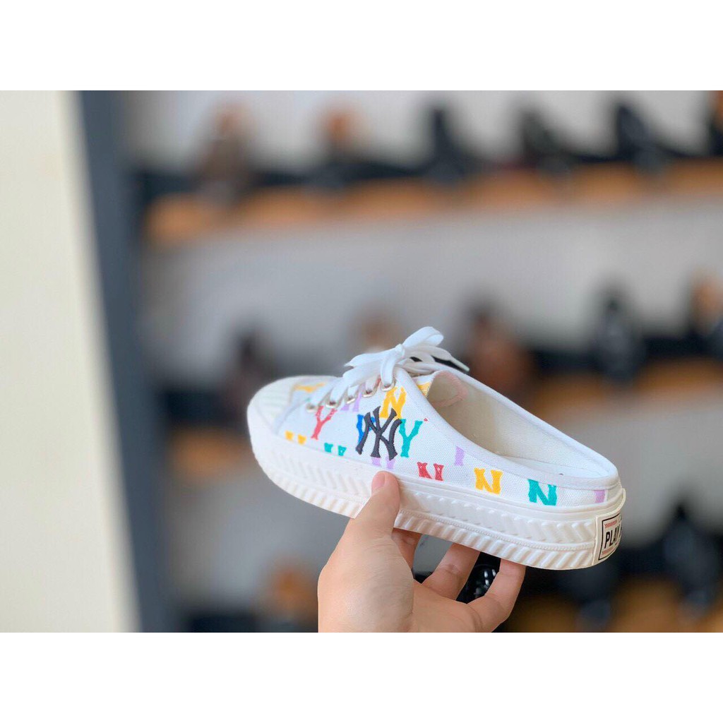 [ Full box + Freeship] SỤC NY THÊU HỌA TIẾT MÀU TRẮNG , SỤC ĐẠP GÓT, SỤC 𝐌𝐋𝐁 HỞ GÓT HÓT TREND 2021