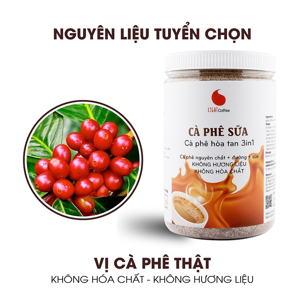 Set Làm quen 6, cà phê Thượng hạng 500g, cà phê sữa 500g, cacao sữa 230g, matcha sữa Aiko 50g, cacao sữa  - Light Coffee