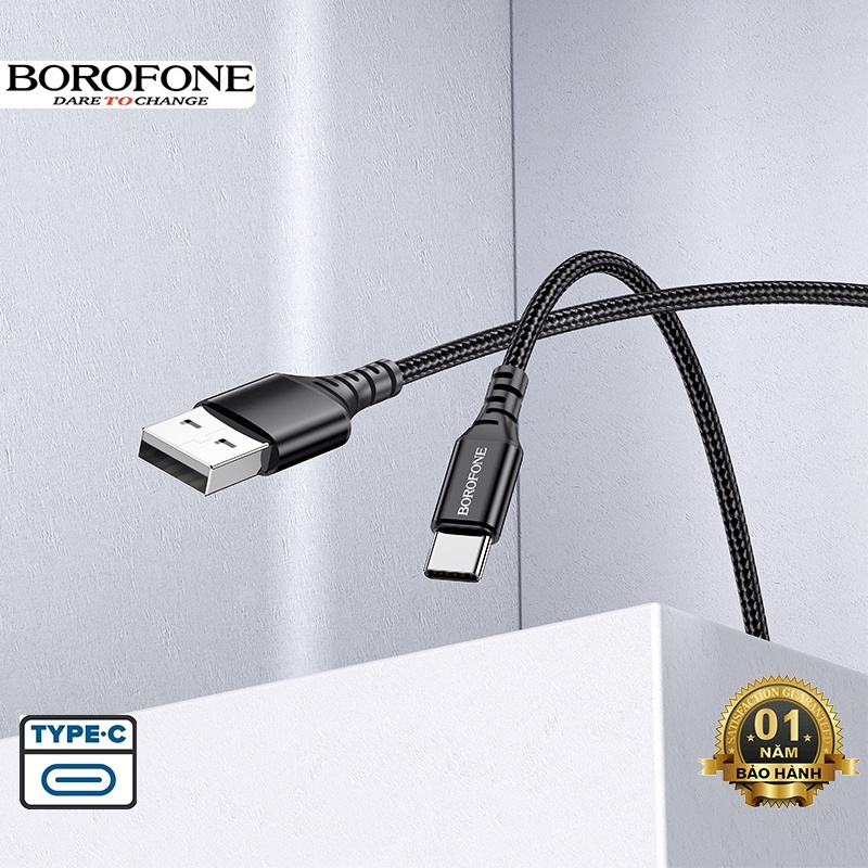 Cáp sạc nhanh Borofone BX54 dây dù 2.4A dây truyền tải dữ liệu dài 1m - Chính hãng