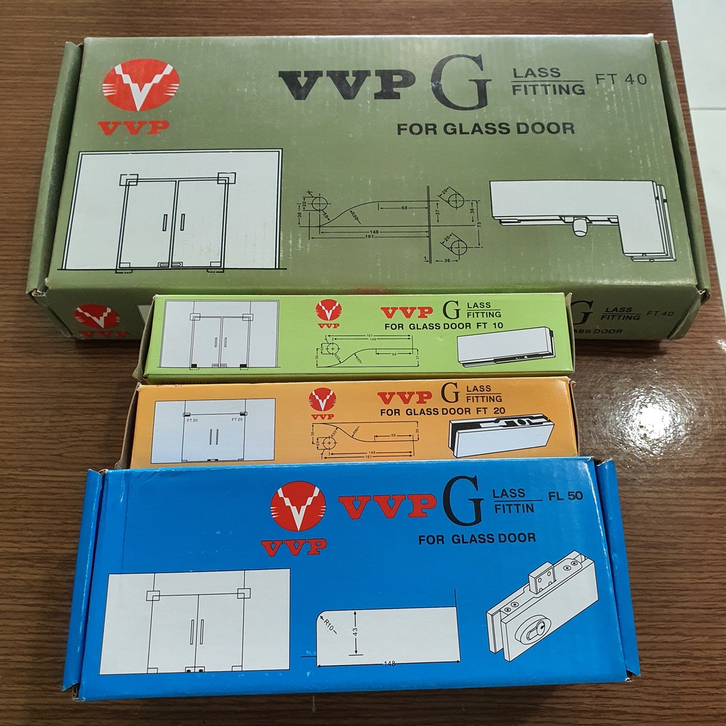 Kẹp kính VVP FL50 /FT10 / FT20 / FT40 / FT30 - Bộ kẹp kính dùng cho cửa kính thủy lực 3 tấm