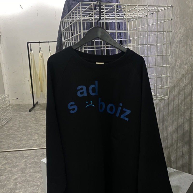 Áo  thun dài tay Sadboiz RIPPED SIGNATURE LONG SLEEVE mặt mếu xanh cá tính (LOGO THÊU) unisex oversize cotton
