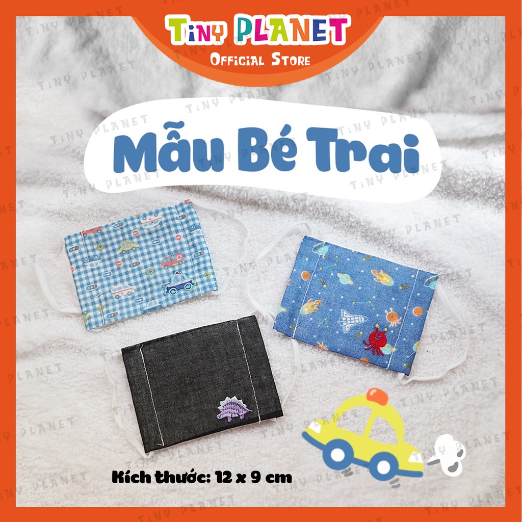 Khẩu trang xô 6 lớp chống bụi có hình thêu cho bé từ 3 tuổi hàng xuất Nhật