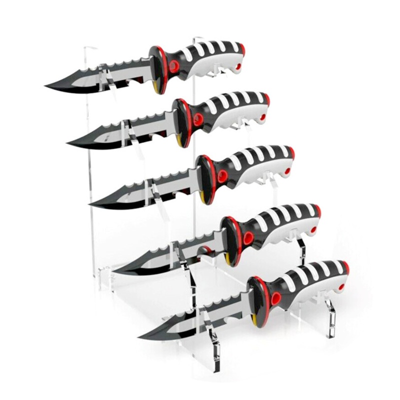 Giá Đỡ Trưng Bày Dao / Nĩa Bằng Acrylic Trong Suốt Tiện Dụng Cho Cắm Trại / Sinh Tồn