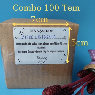 100 Tem Dán, Tem Decal Ghi Mã Vận Đơn Kích thước 7x5cm