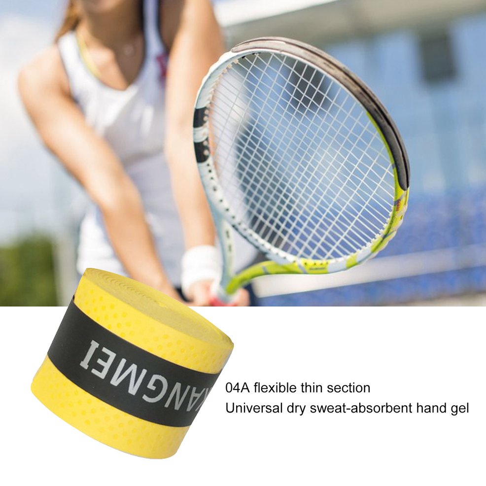 Băng Quấn Cán Vợt Tennis Bằng Da Pu Co Giãn Chống Trượt Thấm Hút Mồ Hôi