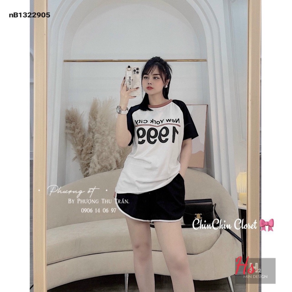 Bộ Thể Thao Nữ Sporty 1999 Áo Cộc Tay Kèm Quần Short Chất Su Siêu Xinh | BigBuy360 - bigbuy360.vn