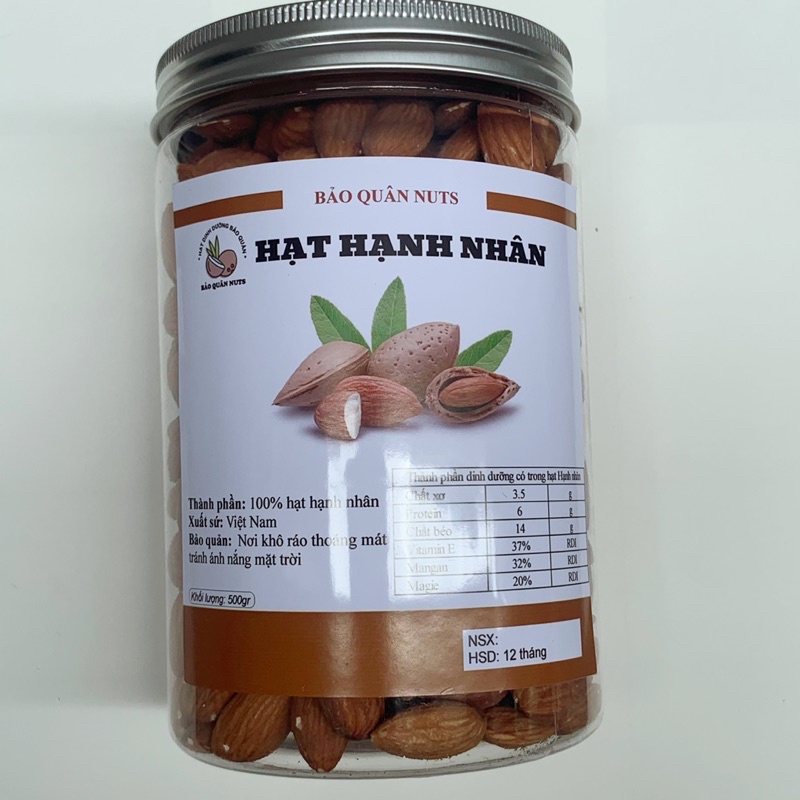 500GR Nhân hạnh nhân ÚC không chất bảo quản sấy chín và sống loại 1