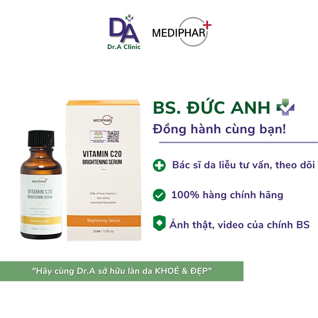 Serum Vitamin C Mediphar C20 Hàn Quốc 30ml Dưỡng Trắng Da Làm Mờ Nám Tàn Nhang Và Chống Lão Hóa - Dr.a Clinic