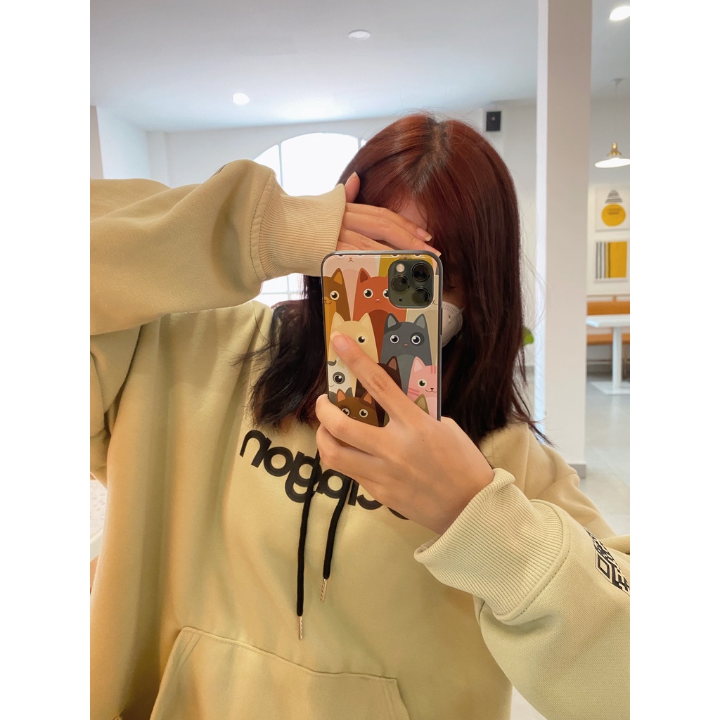 ÁO HOODIE OCTAGON ESSENTIAL MÀU XANH ĐẬU NỈ BÔNG FORM OVERSIZE