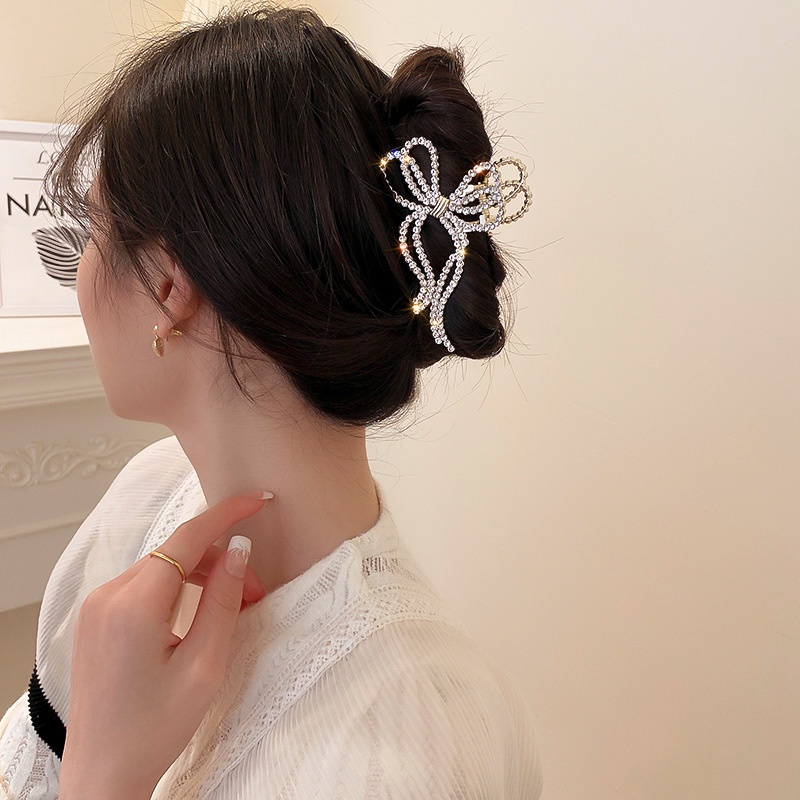 Kẹp Tóc Hình Nơ Đính Ngọc Trai Thời Trang Hàn Quốc Cho Nữ