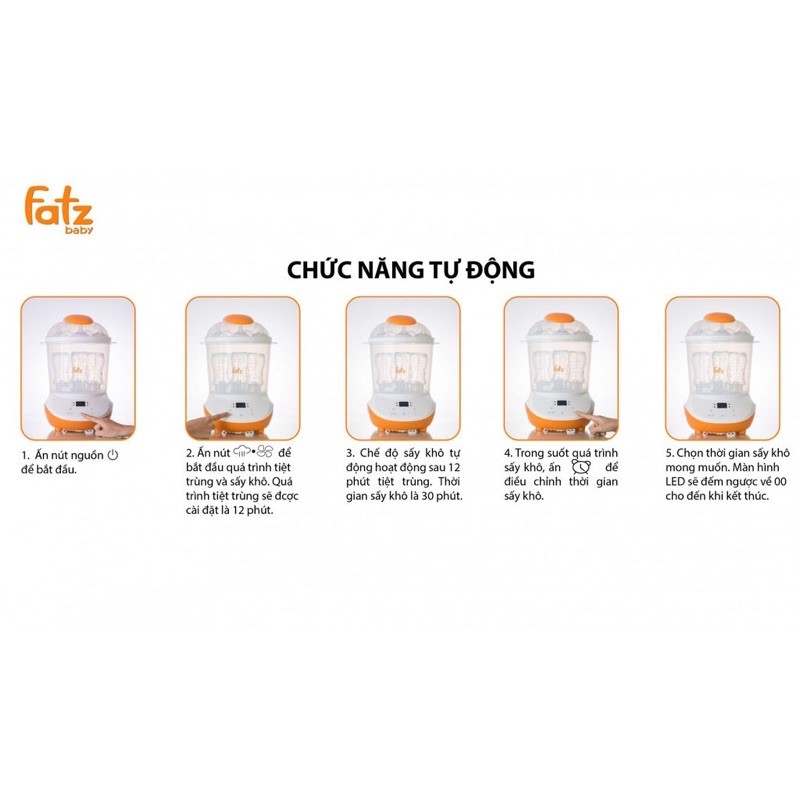 MÁY TIỆT TRÙNG SẤY KHÔ ĐIỆN TỬ FATZ BABY- FB4908SL