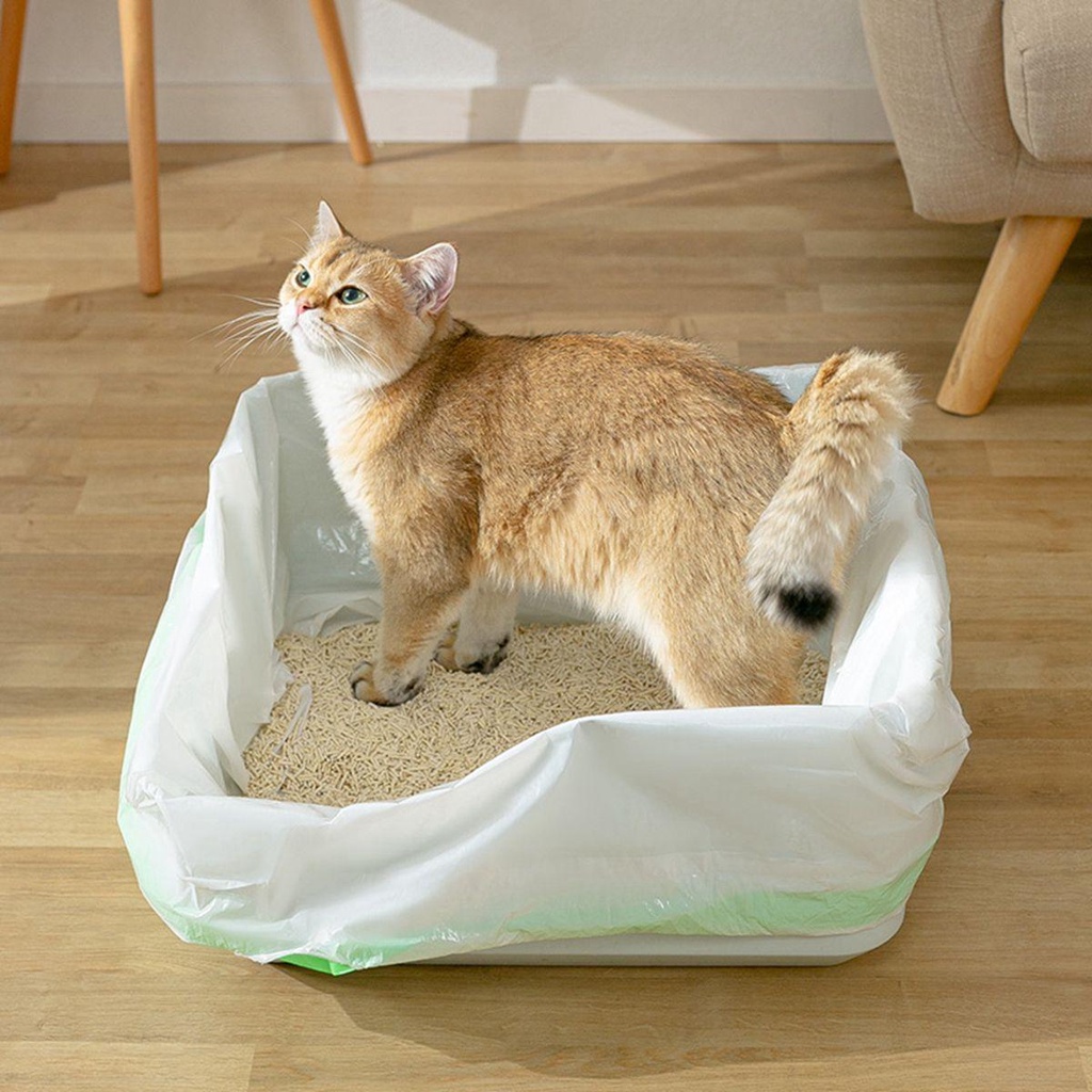 Túi Đựng Rác Dày Dặn Chống Rò Rỉ Có Dây Rút Thay Thế Tiện Dụng Cho Mèo Cưng