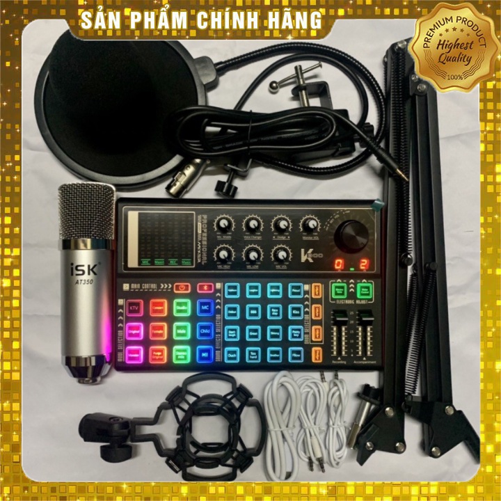 [Mã ELHACE giảm 4% đơn 300K] Chọn Bộ Mic AT350-Sound Card K300 Hát Thu âm karaoke mới nhất bảo hành 1 năm