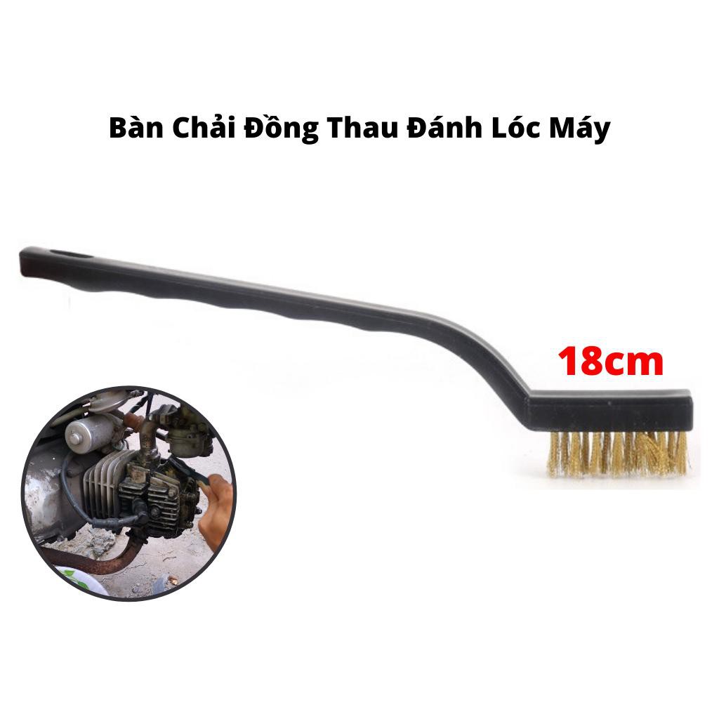 Cọ Đồng Thau Chà Rửa Lốc Máy, Bàn Chải Đánh Lốc Máy Đồng Thau 18cm