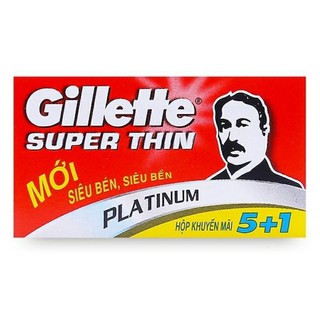 Combo 5 Hộp 6 lưỡi lam trắng Gillette super Thin