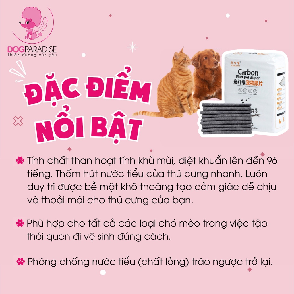 Tã lót than hoạt tính Carbon Fiber Pet Diaper thấm hút nhanh khử mùi nước tiểu tốt Size S/M/L/XL - Dog Paradise