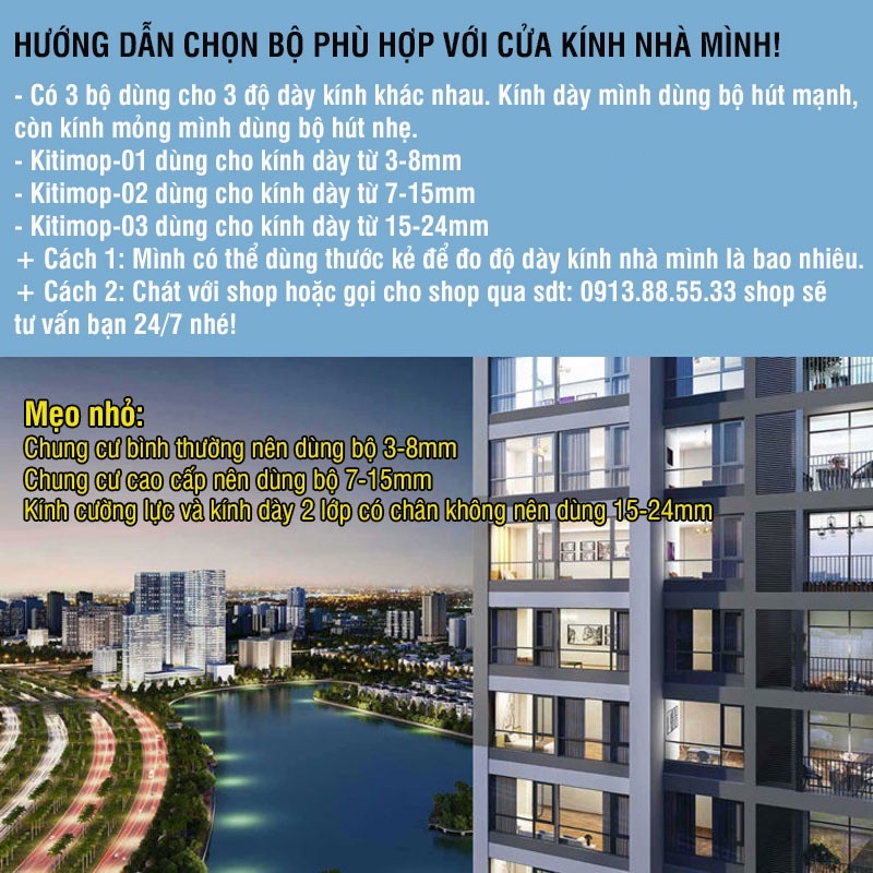 Bộ lau kính 2 mặt