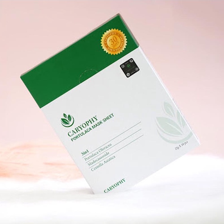 Mặt nạ dưỡng da rau má Caryophy Portulaca Mask Sheet giảm mụn mờ thâm Hàn Quốc