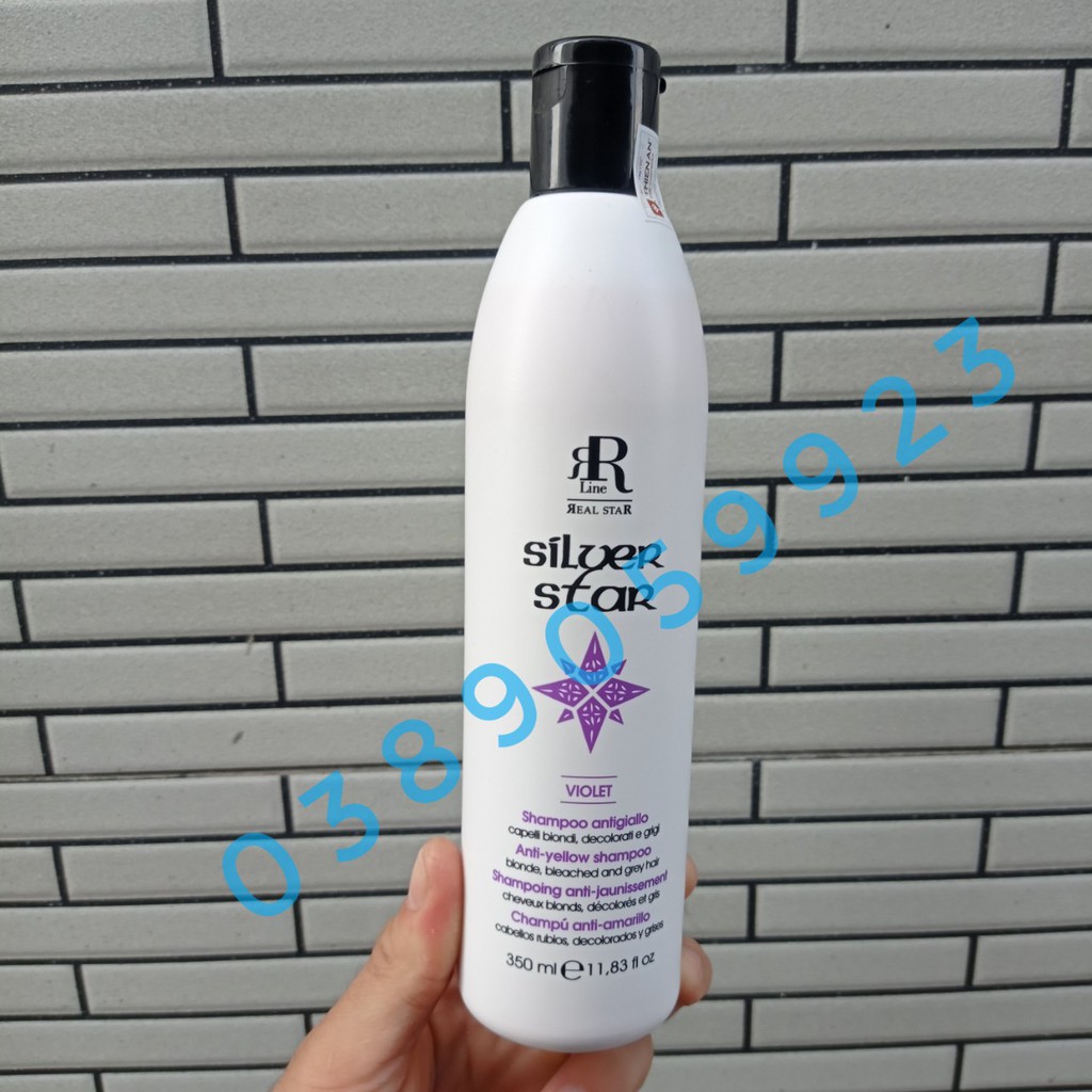Dầu gội tím khử vàng, chăm sóc tóc vàng sáng Therapy Silver Shampo RR Line 350ml