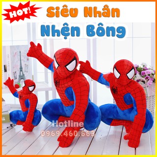 Người Nhện bông size nhỏ 43cm. Gấu bông Người Nhện loại đẹp. Vải nhung mịn