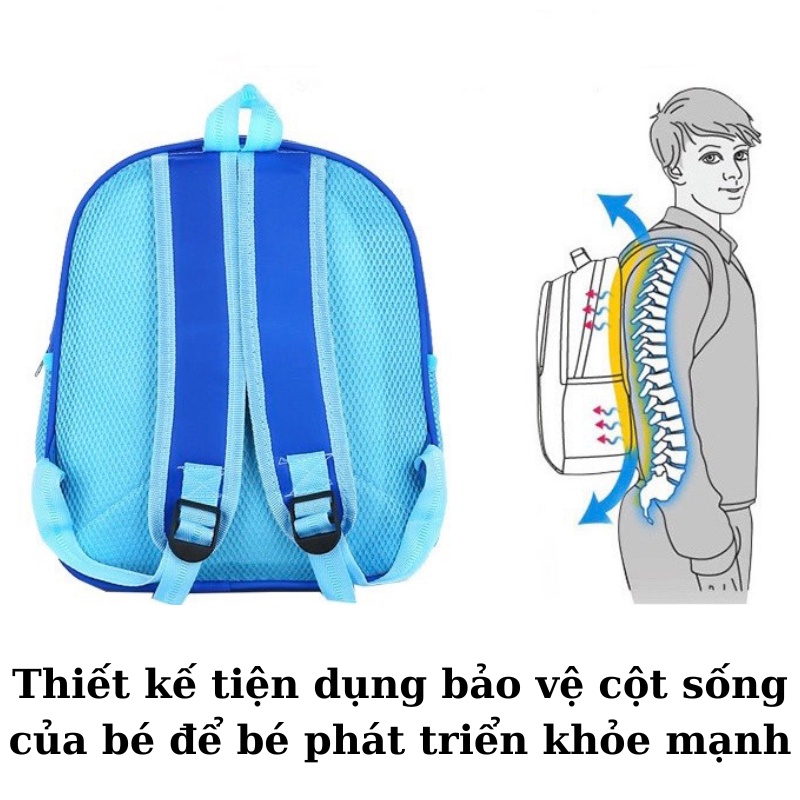 Ba lô đi học mẫu giáo mầm non,  balo đội chó cứu hộ Paw Patrol cho bé trai bé gái siêu nhẹ 2 ngăn Xu Xu Kids