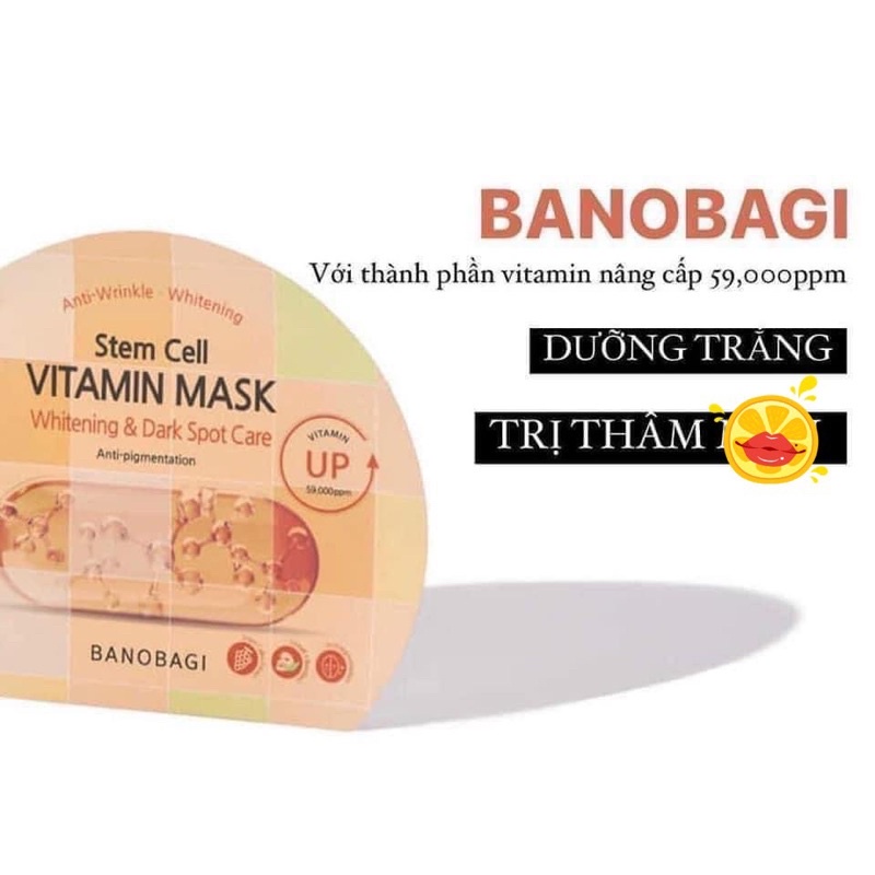 Mặt Nạ Giấy Dưỡng Ẩm Trắng Da Banobagi Stem Cell Vitamin Mask 30ml