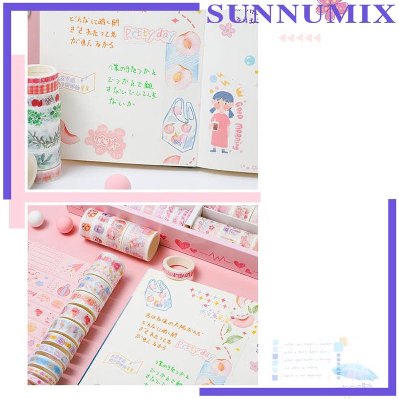 Set 100 Cuộn Băng Dính Washi Dùng Trang Trí Sổ Tay DIY