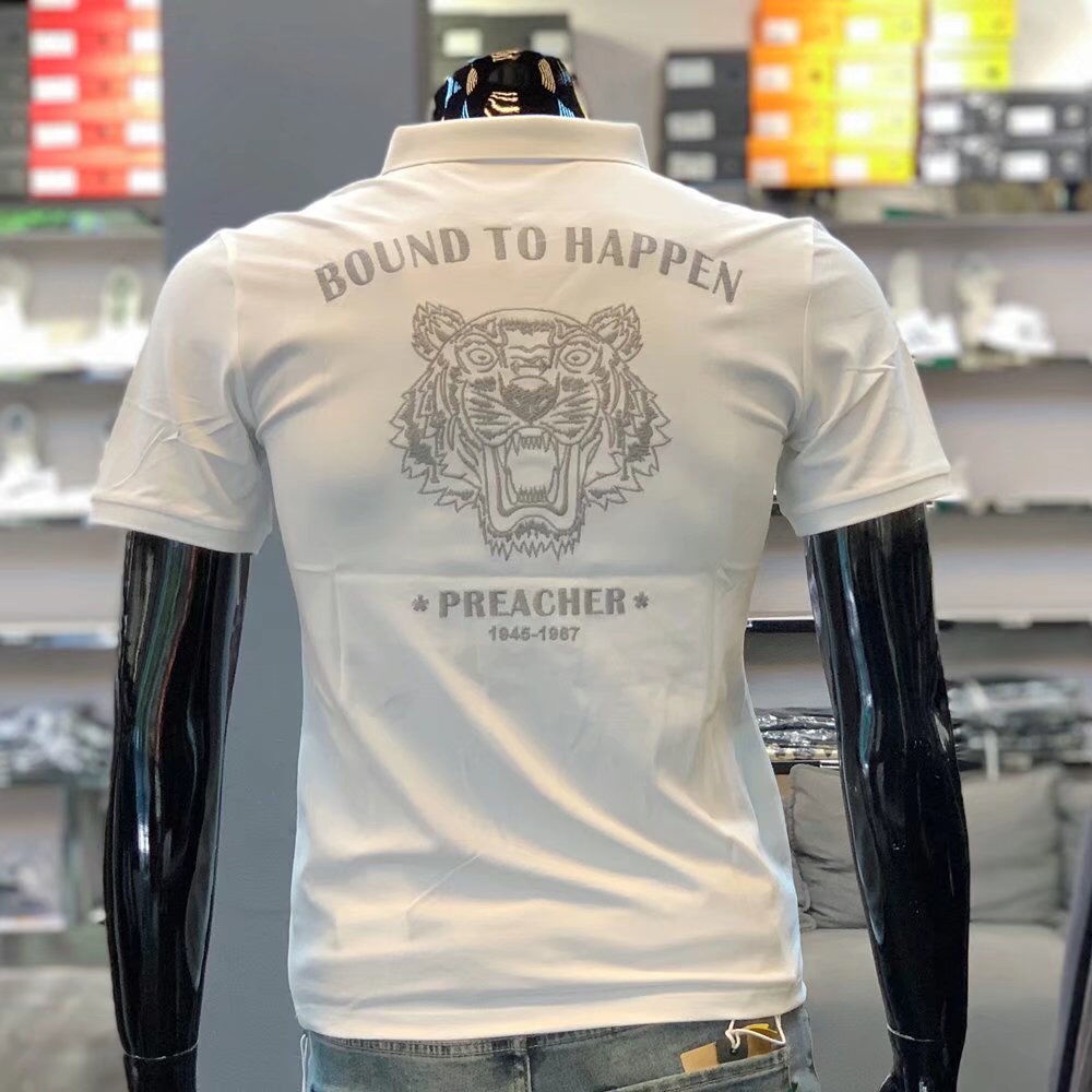 Áo Thun Polo Tay Ngắn Dáng Ôm Thêu Họa Tiết Thời Trang Hàn Quốc Cao Cấp Cho Nam