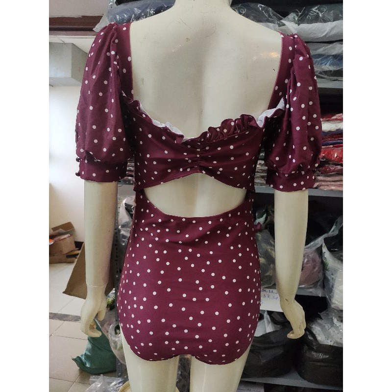 Bikini Áo Tắm Tay Bồng Bánh Bèo Quảng Châu LMD17 Hottrend 2021 Hoạ Tiết Chấm Bi Thắt Nơ Sexy Xịn Đẹp | BigBuy360 - bigbuy360.vn