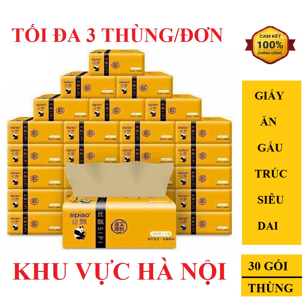 [ Free Ship ] Thùng 30 Gói Giấy Ăn Gấu Trúc Sipiao 6021 Siêu Dai