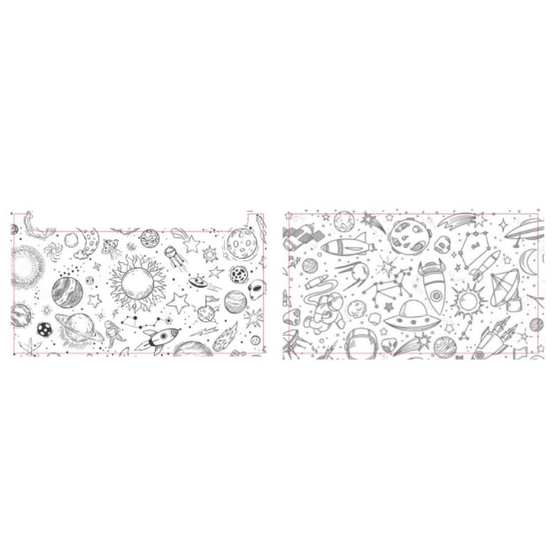 Skin Decal Dán Trang Trí Flycam Mavic Mini - Mini Se - Mini 2 - Dán Hub Sạc - Phiên Bảng Sticker Trắng Đen Vũ Trụ